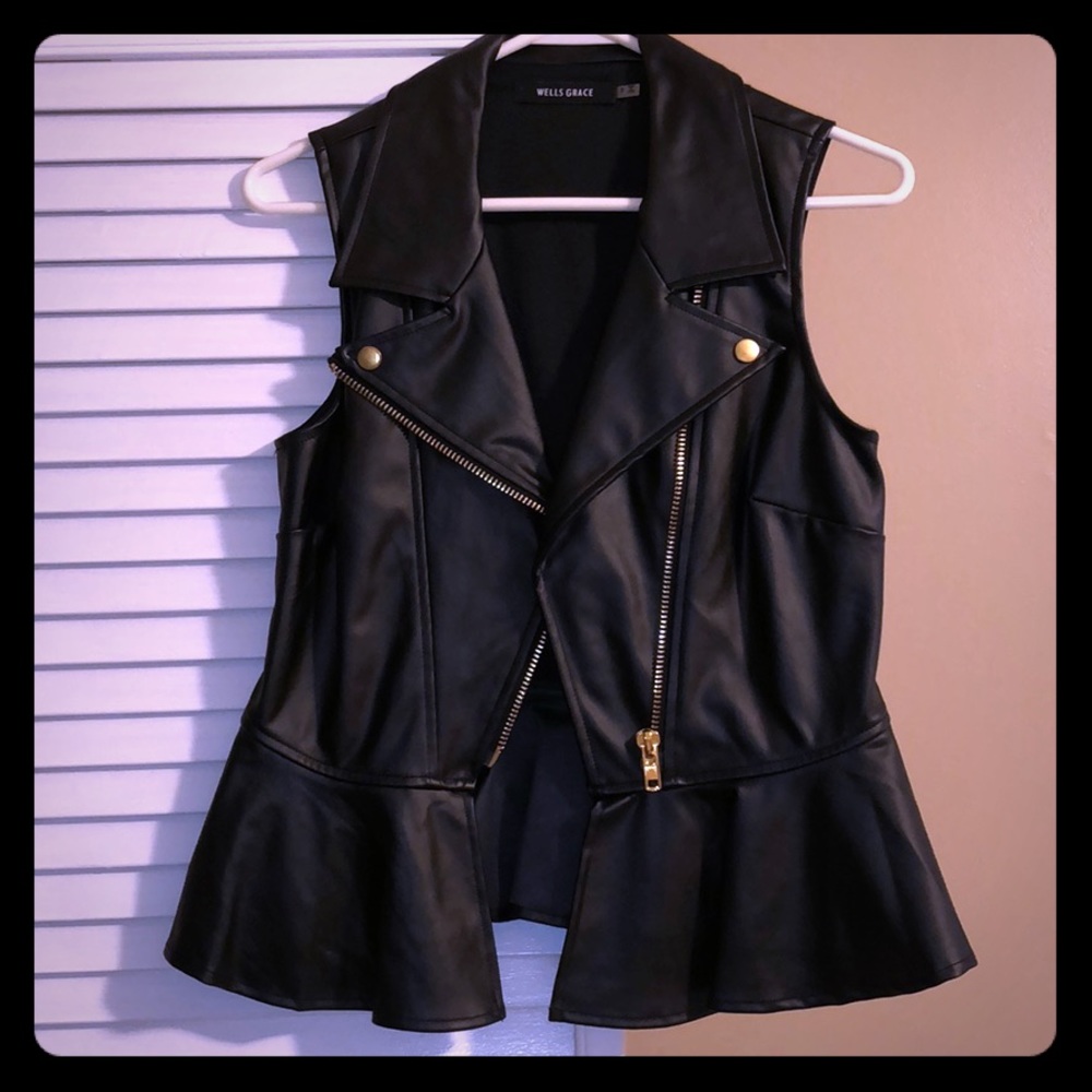 Faux leather vest